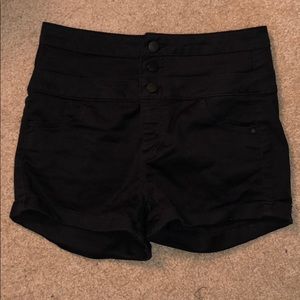 High waisted black shorts